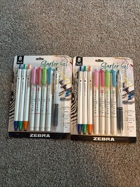 Zebra Starter Set 8-Pack Highlighters and Pens — Pink, Green, Blue, Orange